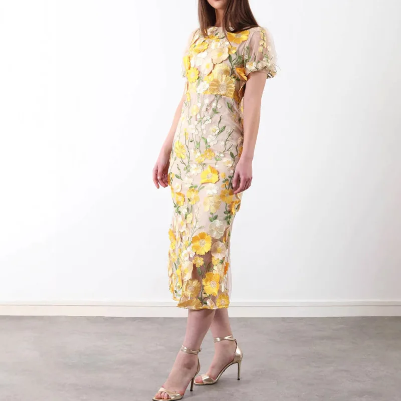 Embroidery Zara - الصيف الإناث عالية الخصر سستة طول