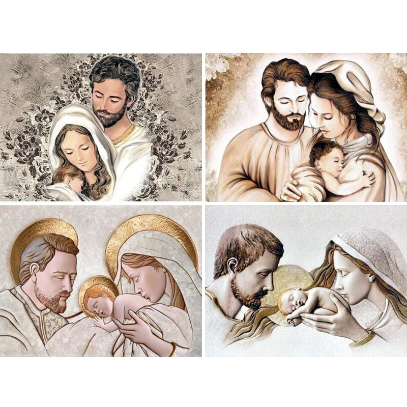 Embroidery Icon - لوحة ماسية من أيقونة العائلة المقدسة
