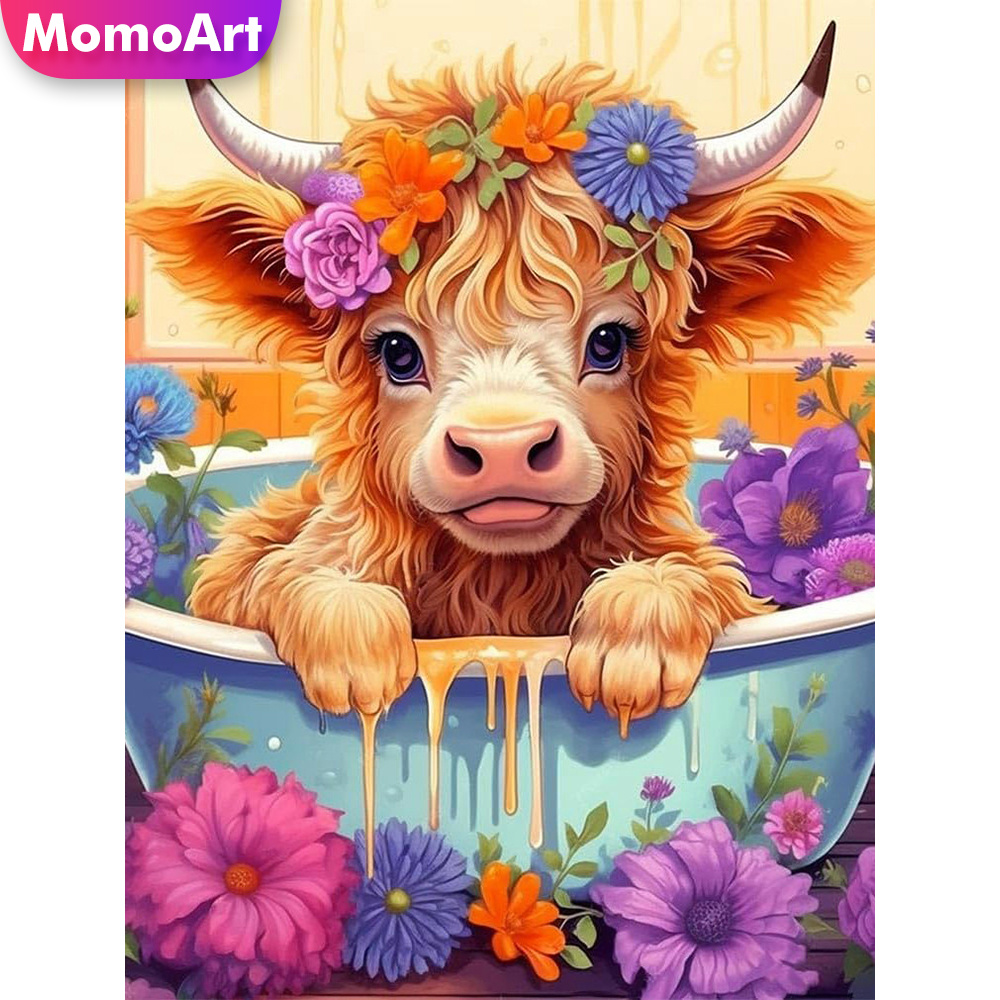Embroidery Design Patterns Flowers - تطريز موموآرت بالغرز المتقاطعة بتصميم بقرة