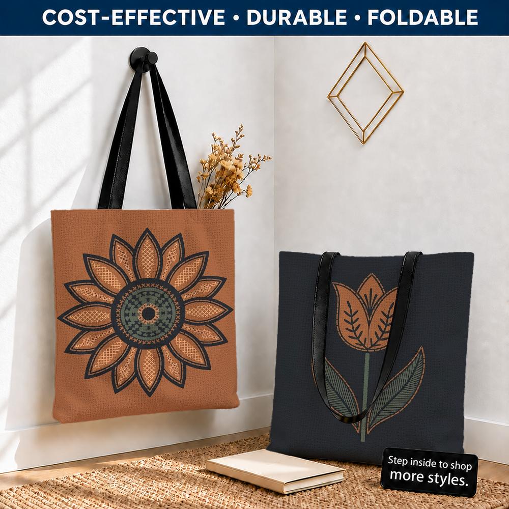 Embroidery Effect Canva - حقائب تخزين بتأثير التطريز الزهري العتيق،