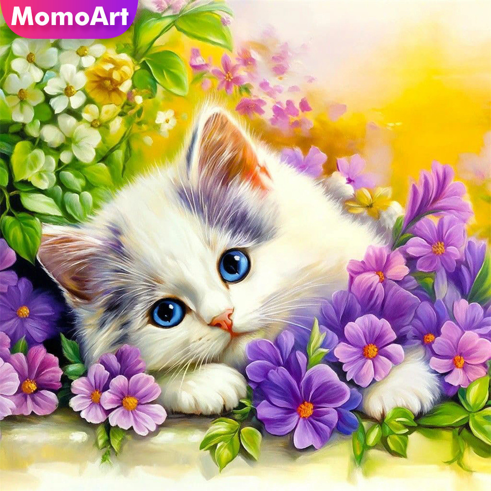 Embroidery Design Patterns Flowers - تطريز موموآرت بالغرز المتقاطعة بتصميم قطة