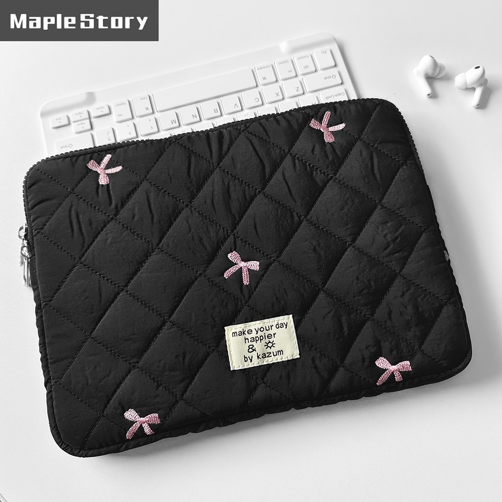 Embroidery Journal Book - حافظة لابتوب مطرزة بتصميم فيونكة مقاس