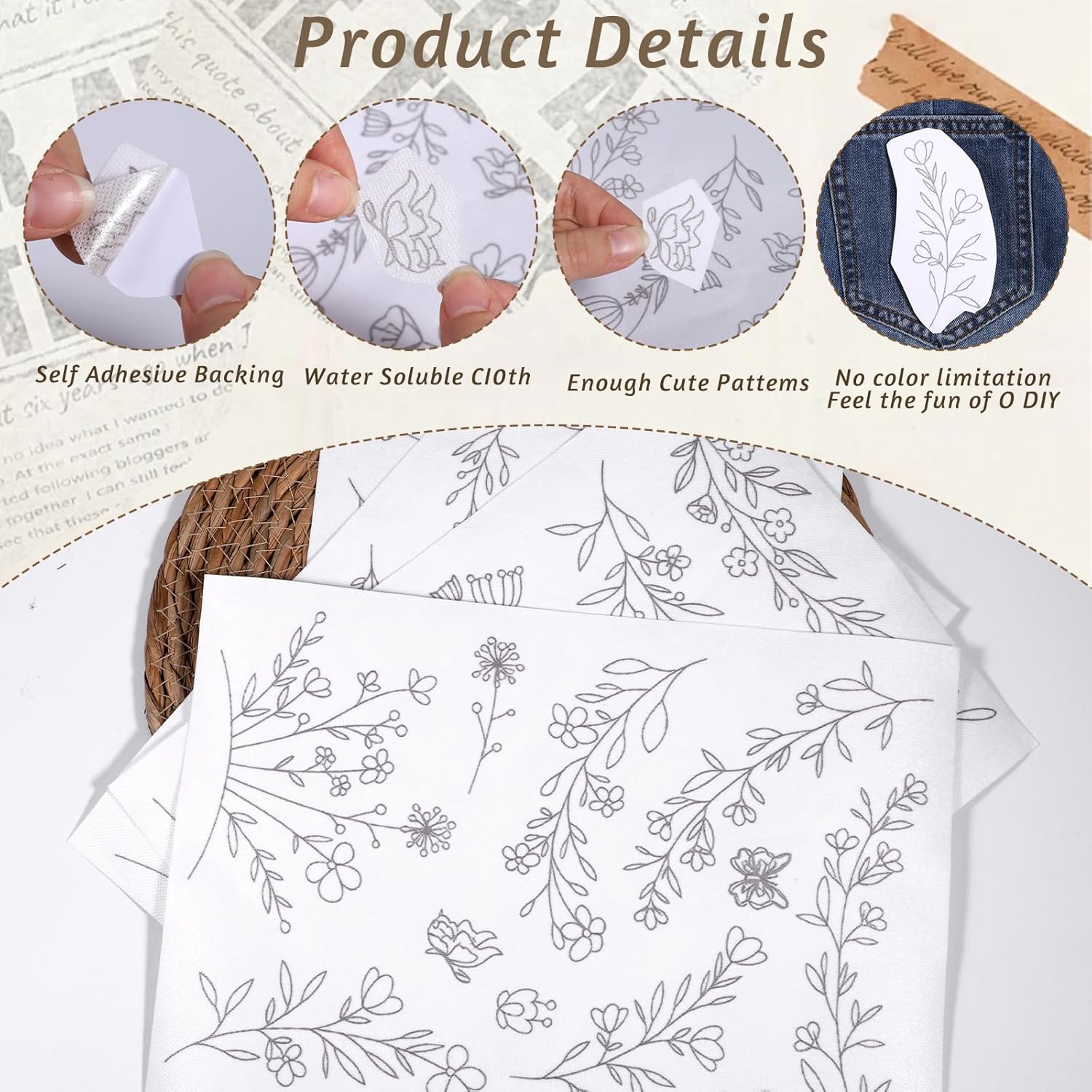 ورق تطريز قابل للذوبان في الما - مراجعة Embroidery Web وسعره