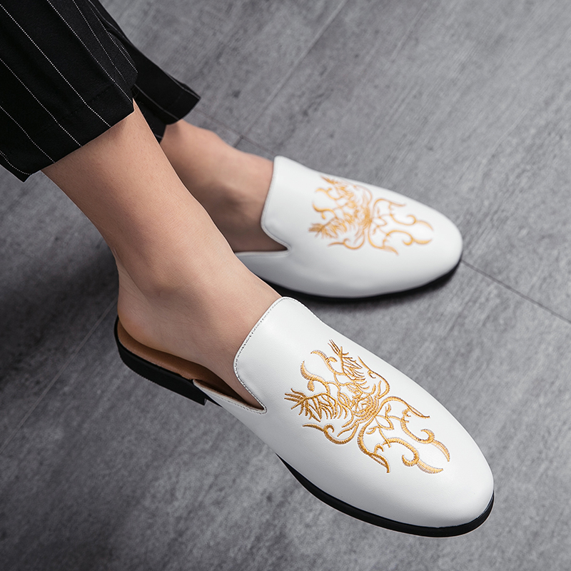 أحذية بنصف مطرزة صيفية للرجال  - مراجعة Embroidery On Leather وسعره