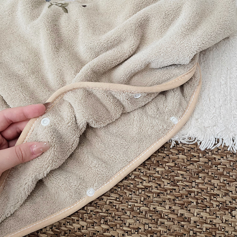 الأطفال المرجان الصوف عباءات ا - مراجعة Embroidery Towel وسعره