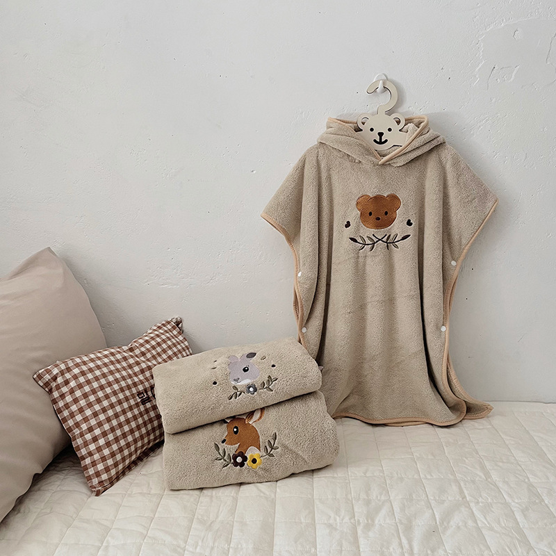 الأطفال المرجان الصوف عباءات ا - مراجعة Embroidery Towel وسعره