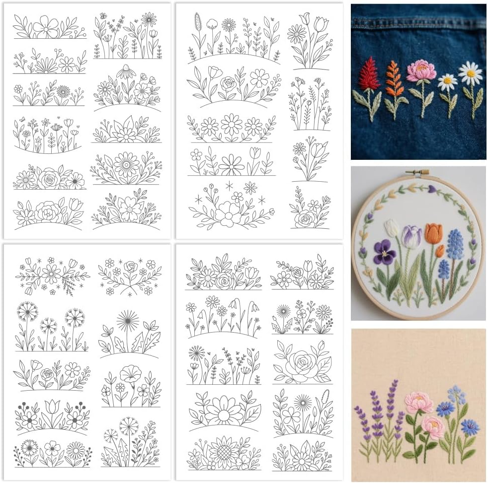 مثبت الزهور القابل للذوبان في  - مراجعة Embroidery Web وسعره