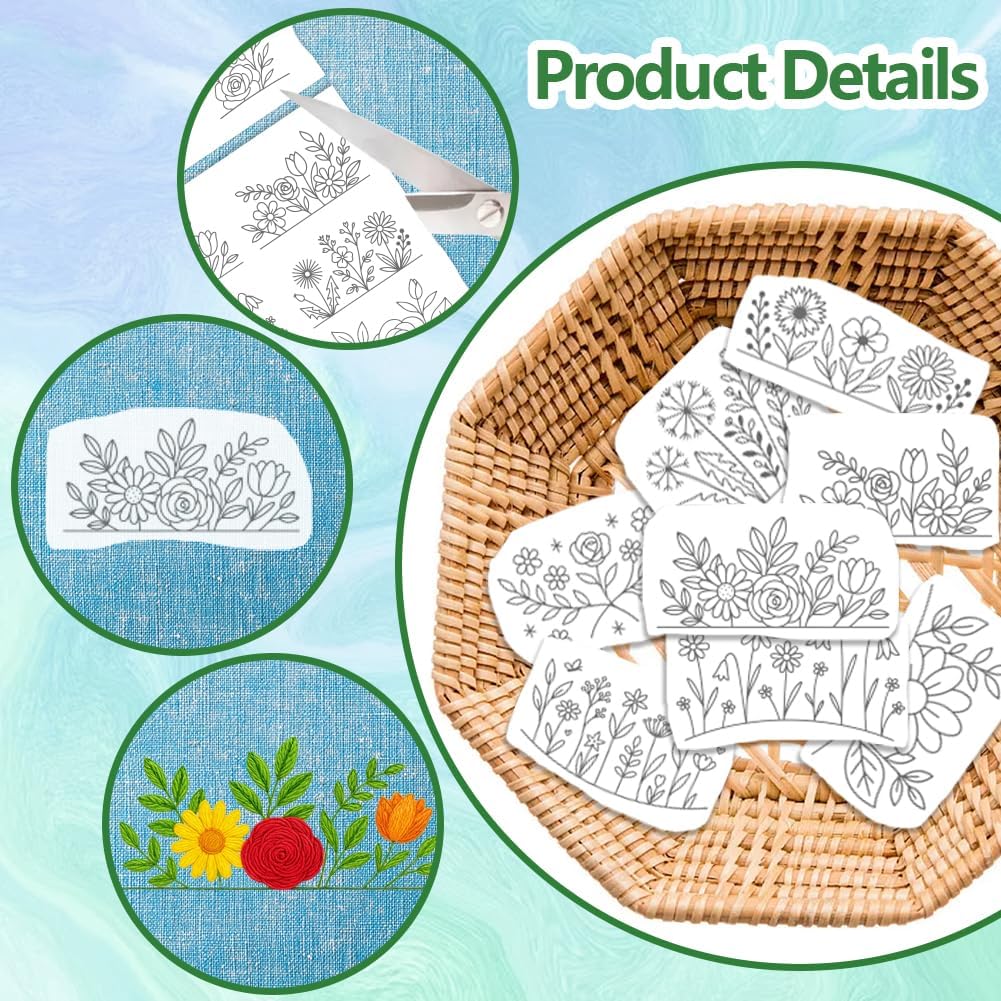 مثبت الزهور القابل للذوبان في  - مراجعة Embroidery Web وسعره