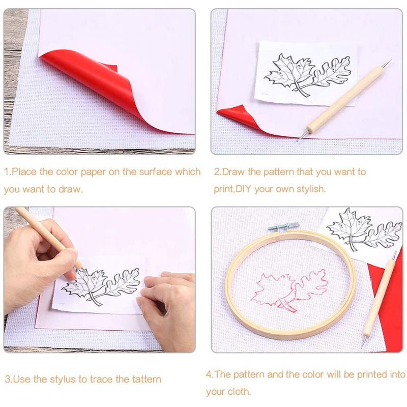 10 قطعة ورق نقل التطريز مع قلم - مراجعة Embroidery Web وسعره
