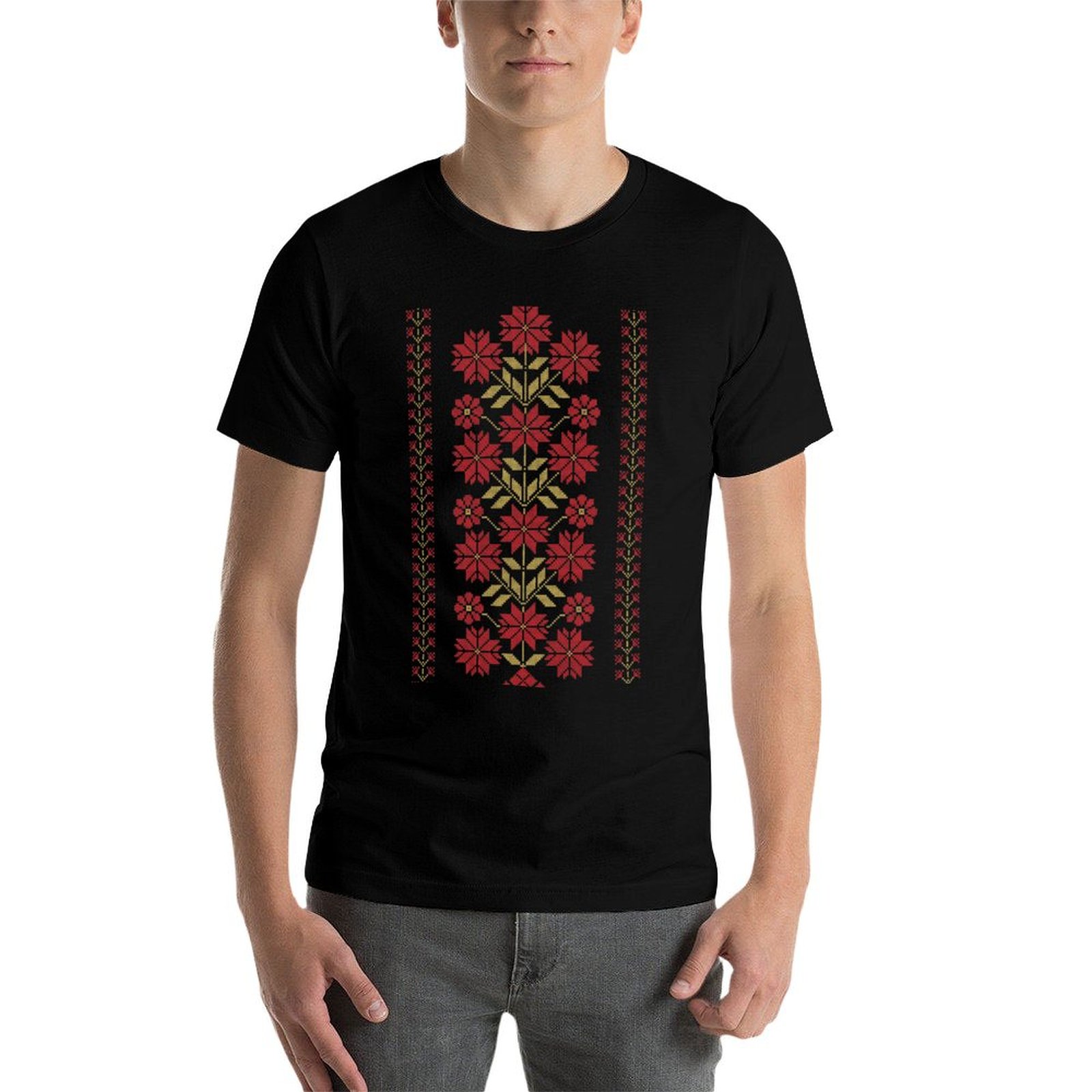 تي شيرت تقليدي بتصميم زهور مطر - مراجعة Embroidery Design Patterns Flowers وسعره
