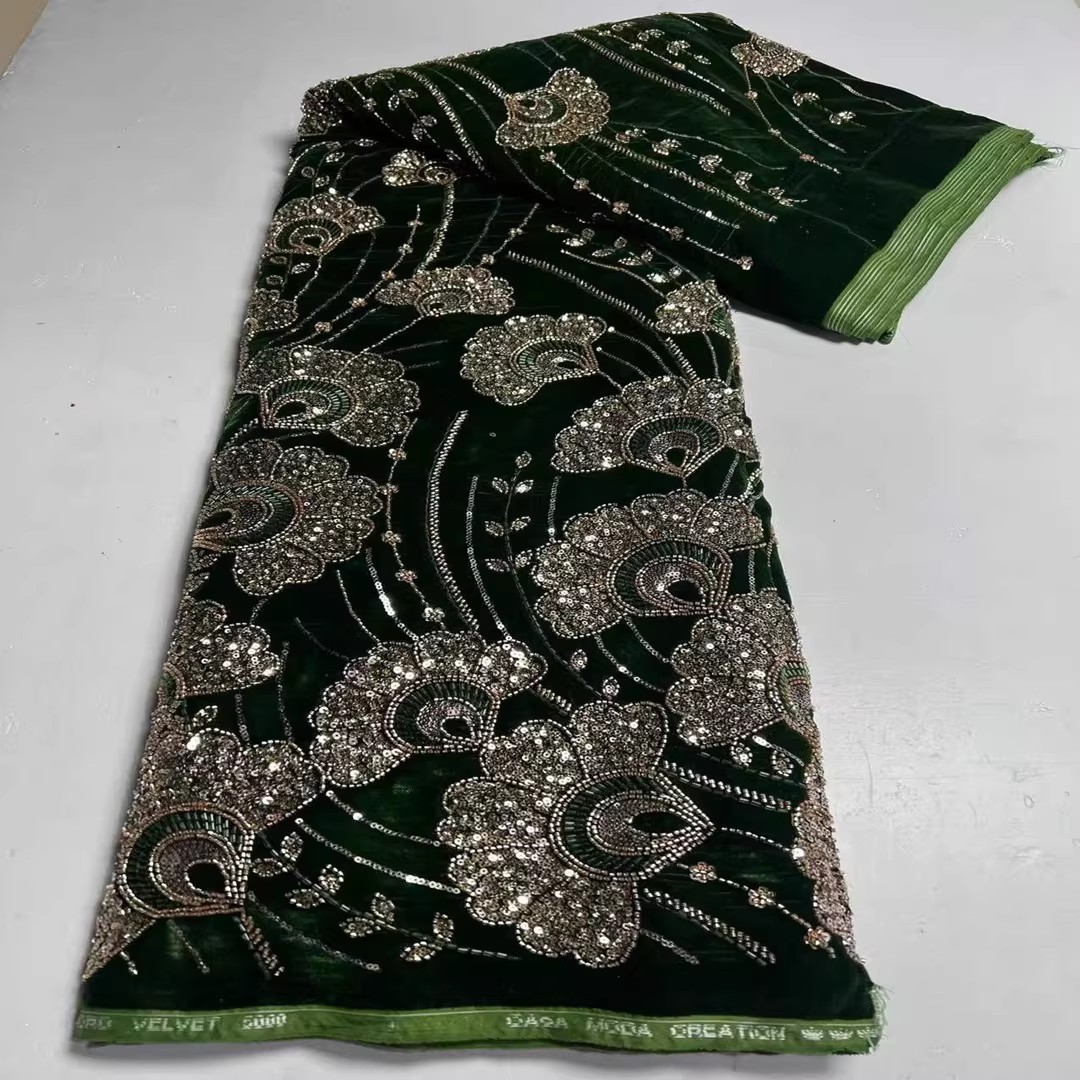 5 ياردات من قماش المخمل الجديد - مراجعة Embroidery Beads وسعره