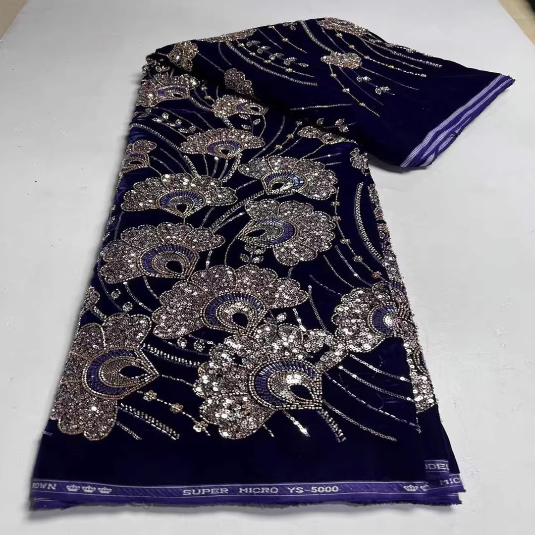 5 ياردات من قماش المخمل الجديد - مراجعة Embroidery Beads وسعره