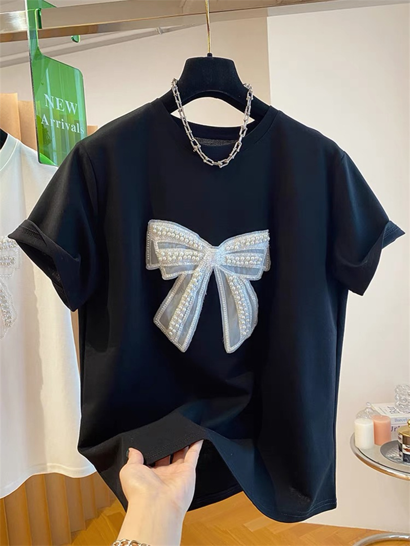 تي شيرت نسائي فضفاض بأكمام قصي - مراجعة Embroidery Knot وسعره
