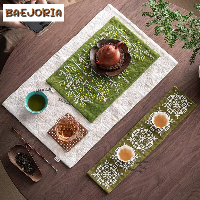 منشفة شاي قماشية مطرزة يدويًا  - مراجعة Embroidery Towel وسعره