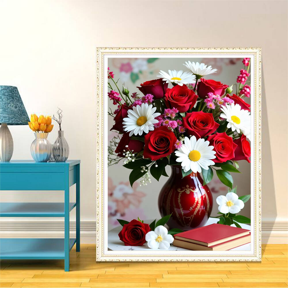 لوحة فسيفساء ماسية ثلاثية الأب - مراجعة Embroidery Roses وسعره