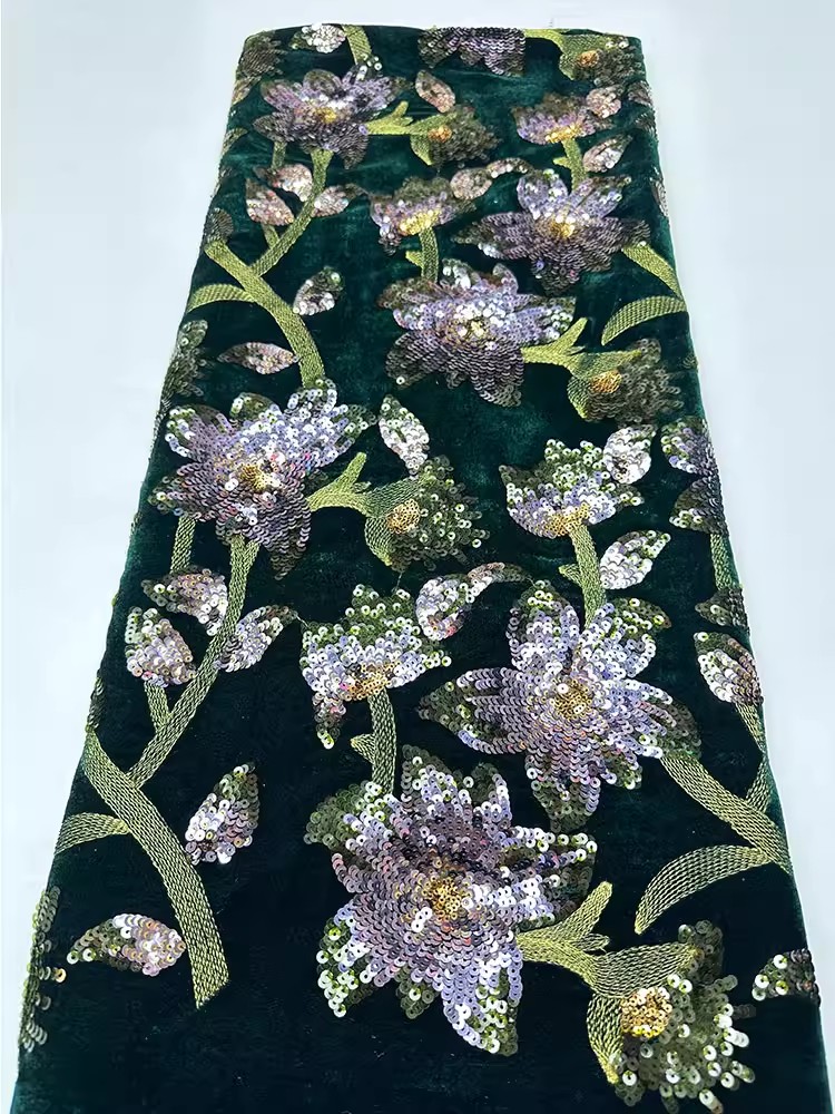 1 ياردة من قماش المخمل العتيق  - مراجعة Embroidery Beads وسعره