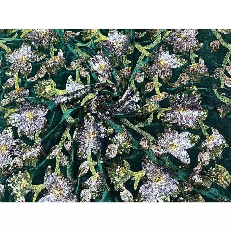 1 ياردة من قماش المخمل العتيق  - مراجعة Embroidery Beads وسعره